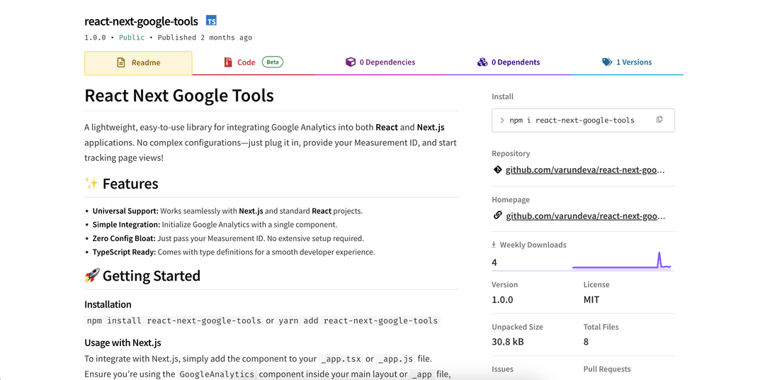 React Next Google Tools