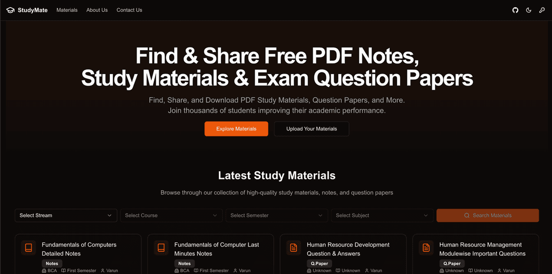 Study Material Sharing Platform